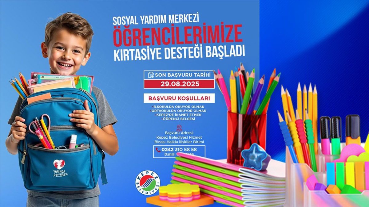 Kepez Belediyesi’nden Öğrencilere Kırtasiye Desteği: Son Başvuru 29 Ağustos